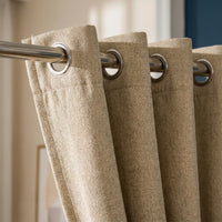 Rideau Semi Occultant - Beige Texturé - oeillets