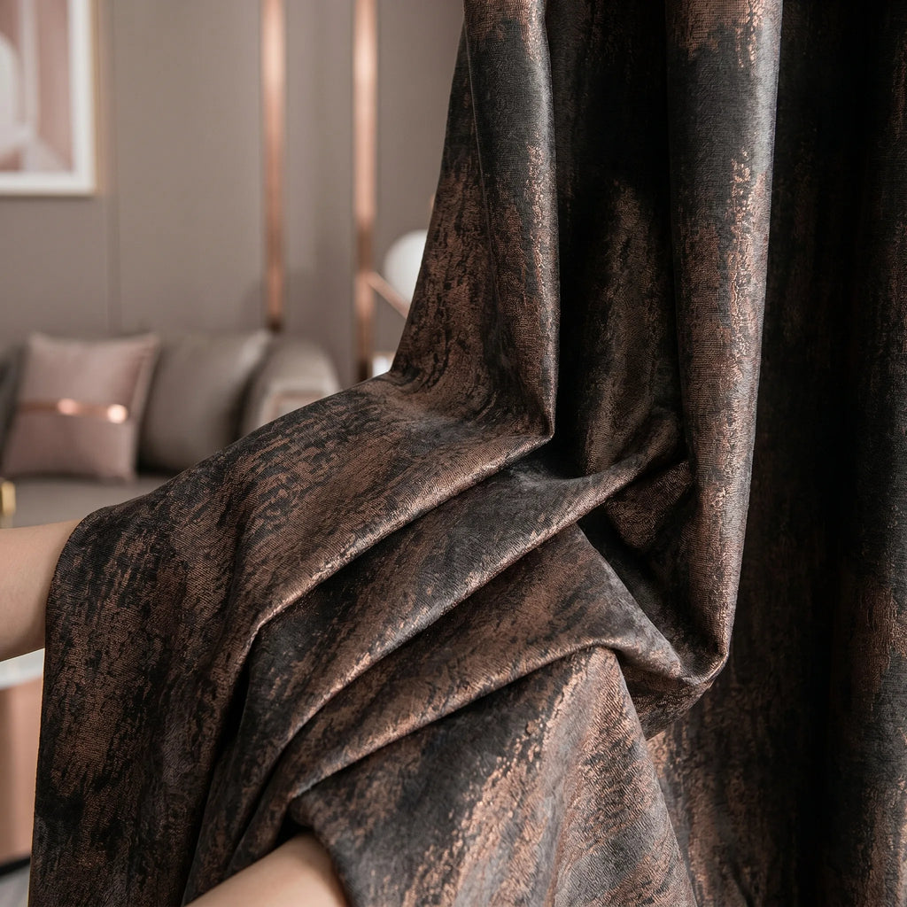 Rideau Semi Occultant - Bois Marron - texture