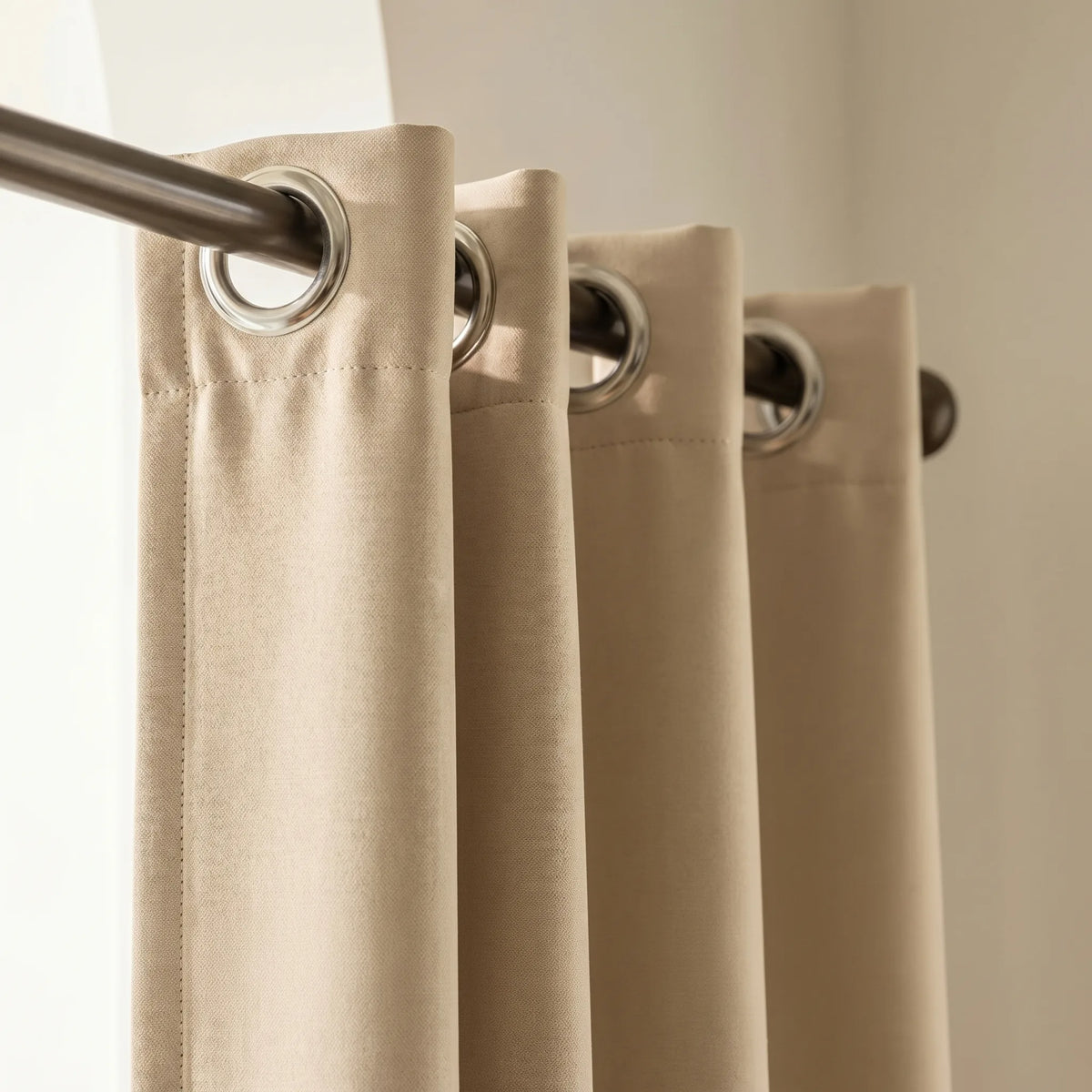 Rideau Semi Occultant Épais - Beige - oeillets