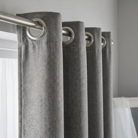 Rideau Semi Occultant - Gris à Chevron - oeillets