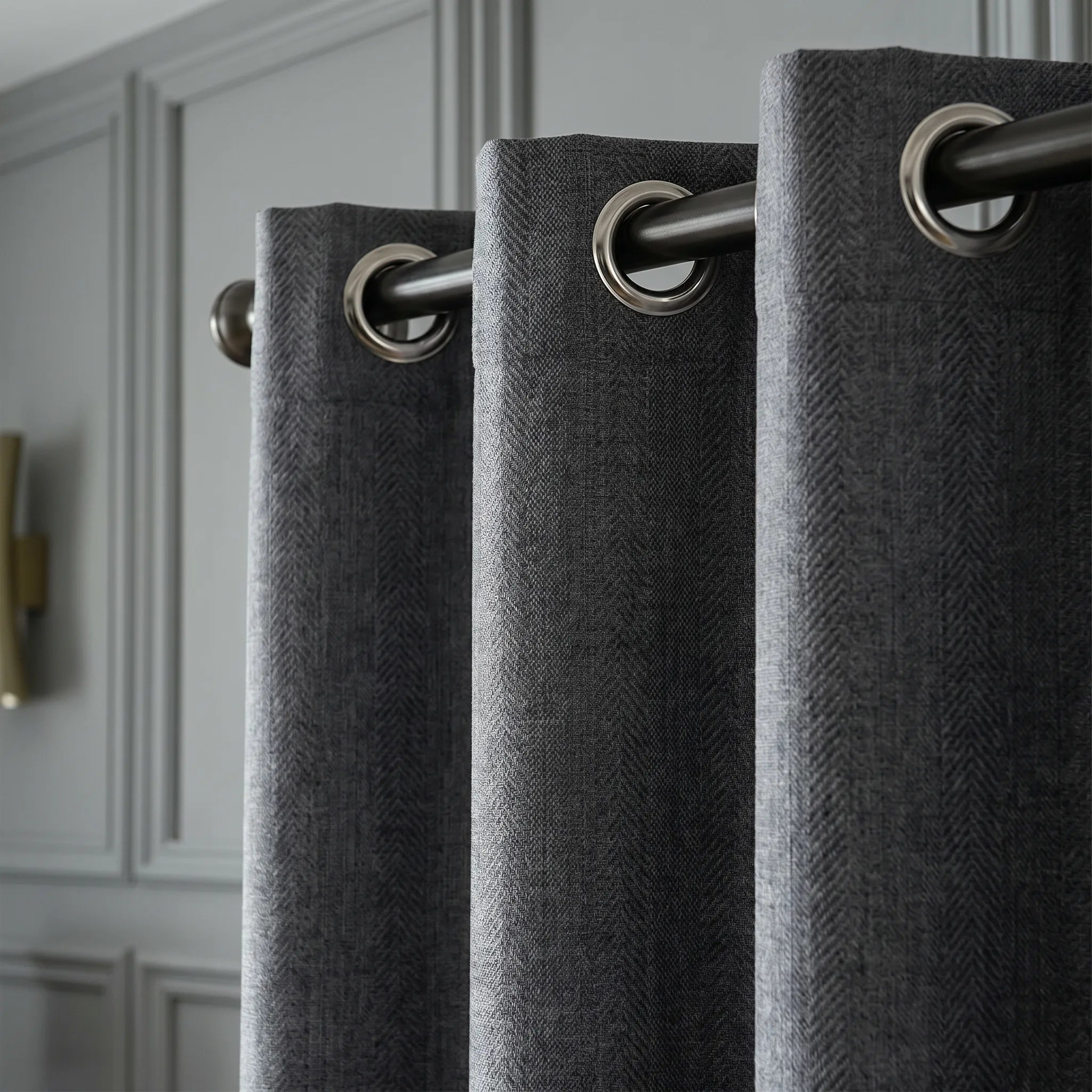 Rideau Semi Occultant - Gris Clair - oeillets