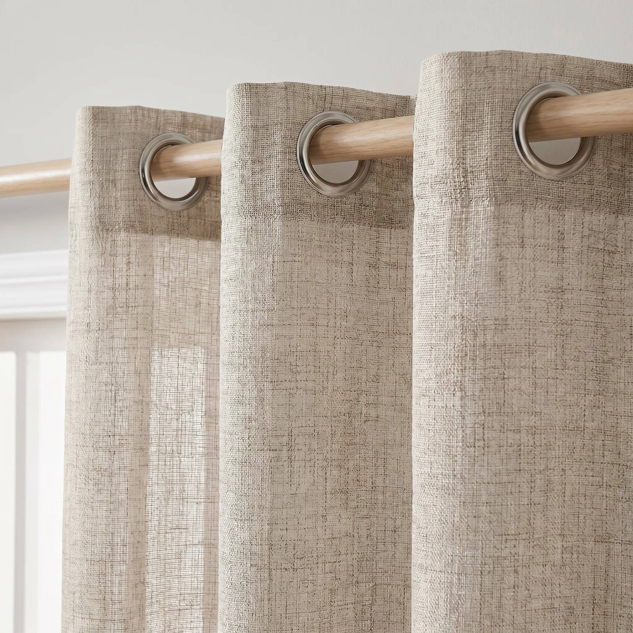 Rideau Semi Occultant - Taupe - oeillets