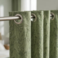 Rideau Vert Motif - oeillets