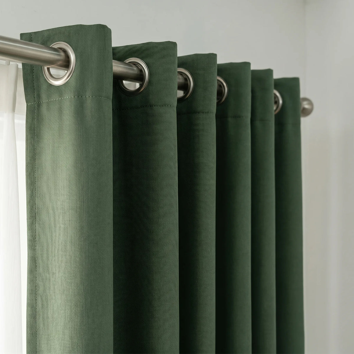 Rideau Vert Sapin Occultant - oeillets