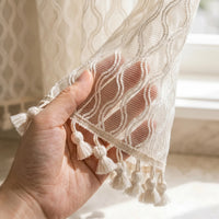 Rideau Voilage - Beige à Motif pour Cuisine - texture