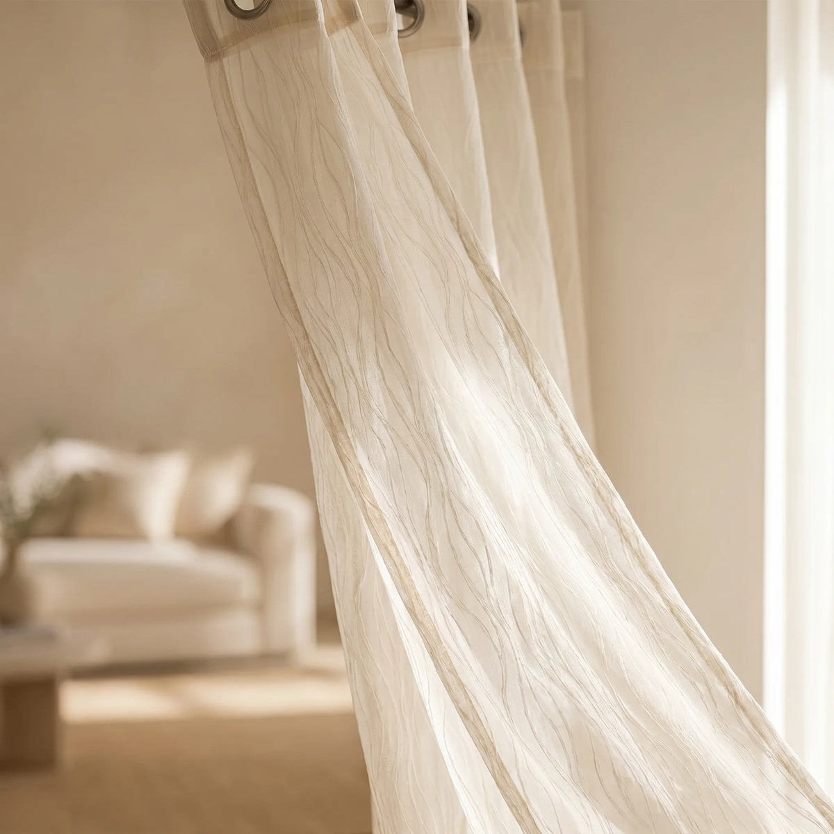 Rideau Voilage - Beige clair - closeup
