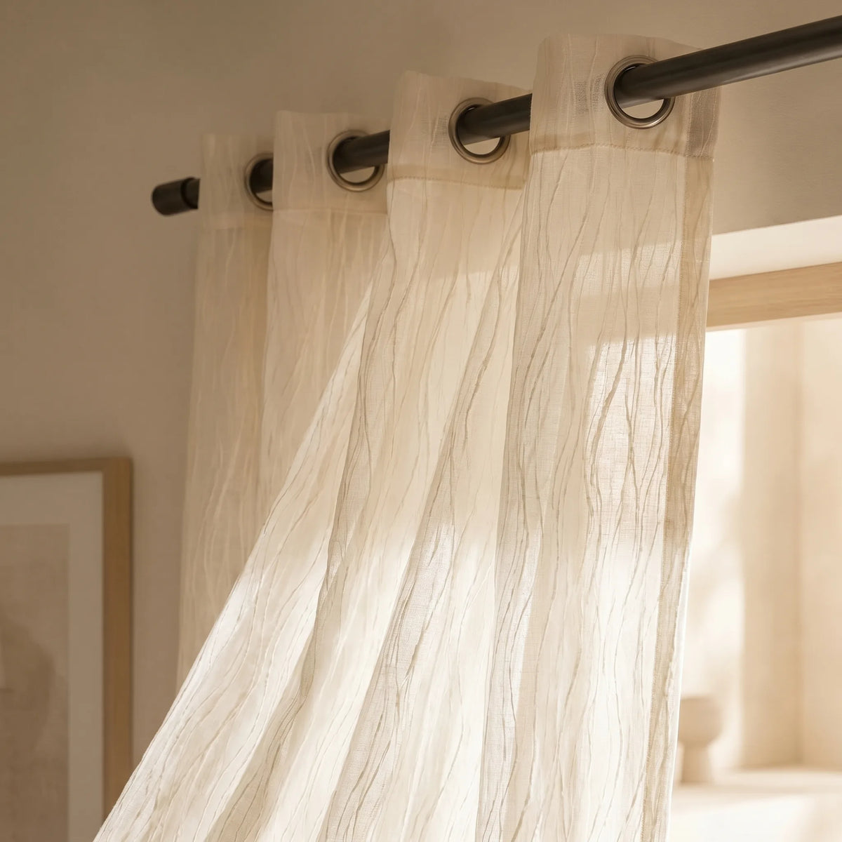 Rideau Voilage - Beige clair - oeillets