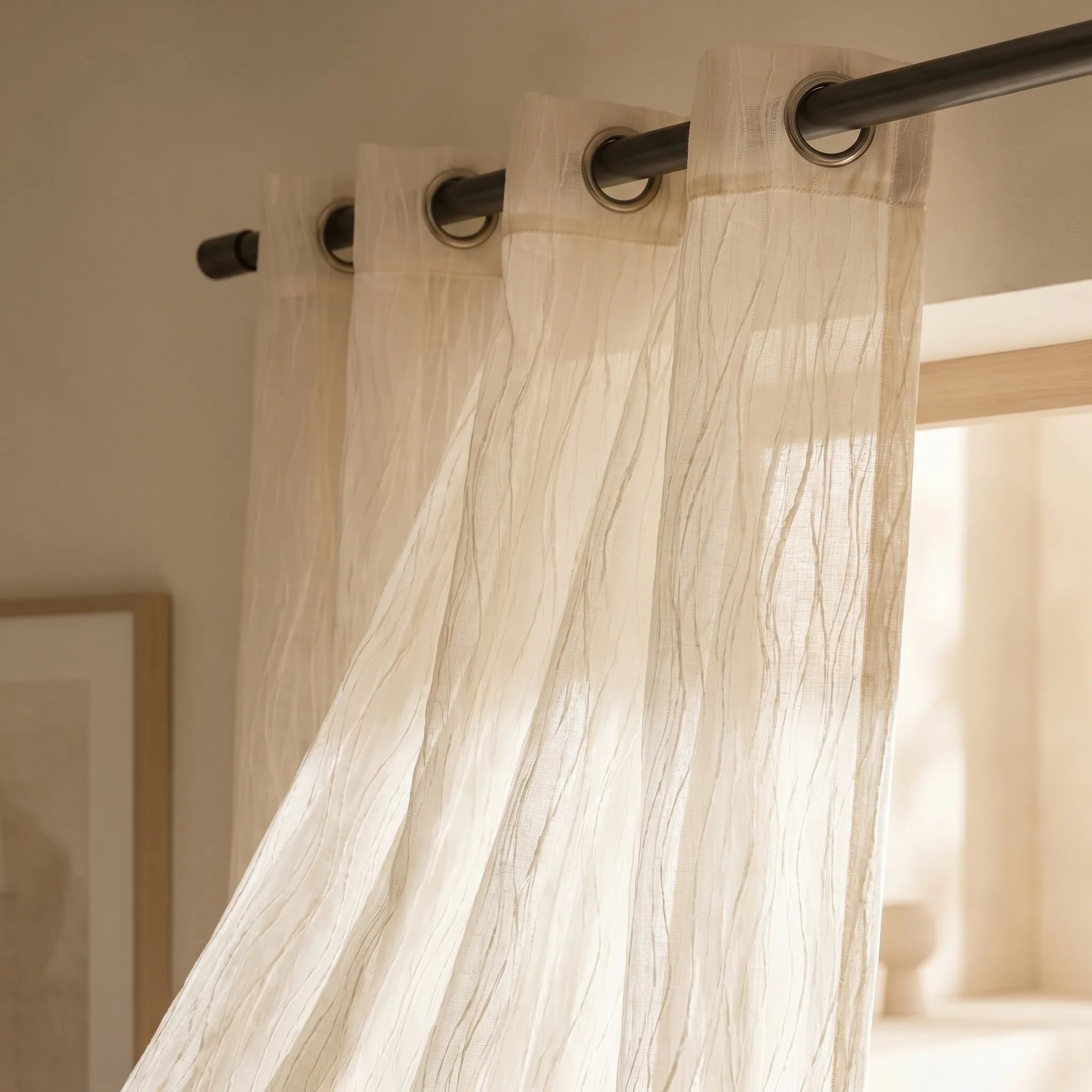 Rideau Voilage - Beige clair - oeillets