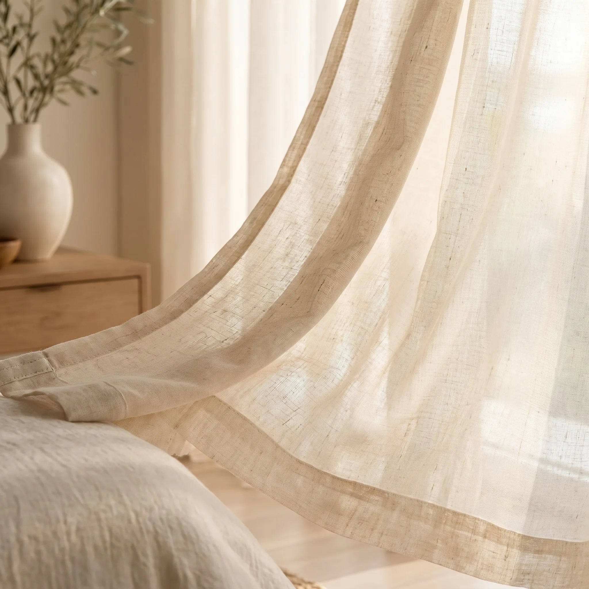 Rideau Voilage - Beige - closeup
