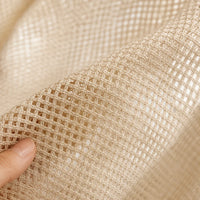Rideau Voilage - Beige Tressé - détail de texture du tissu voilage