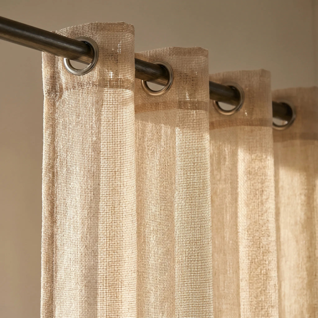 Rideau Voilage - Beige Tressé - oeillets