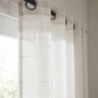Rideau Voilage - Blanc Et Beige - closeup