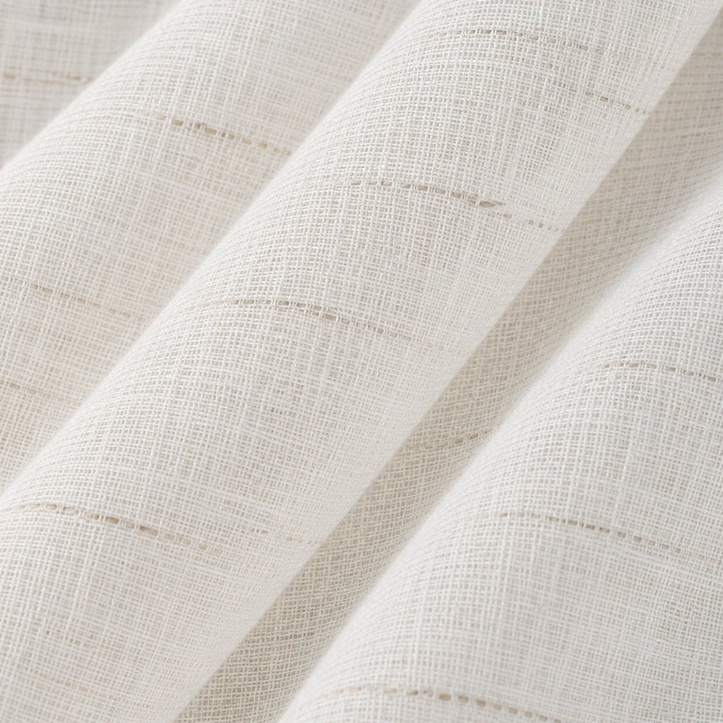 Rideau Voilage - Blanc Et Beige - détail de texture du tissu voilage