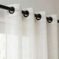 Rideau Voilage - Blanc Et Beige - oeillets