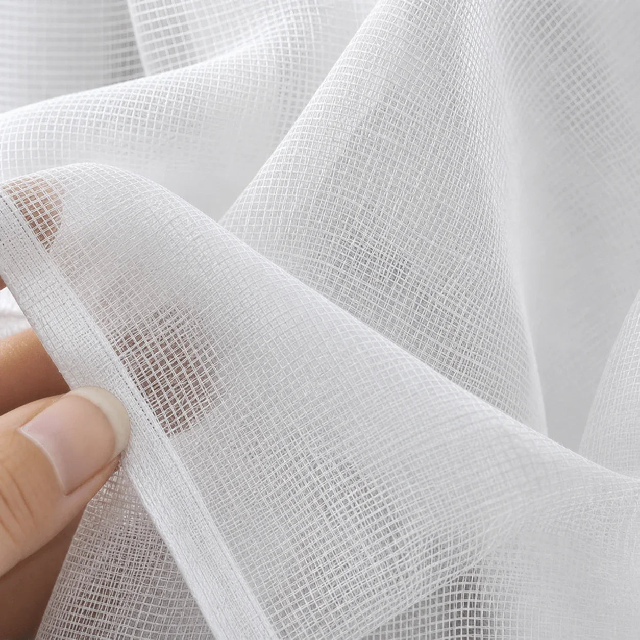 Rideau Voilage - Claris Blanc - détail de texture du tissu voilage