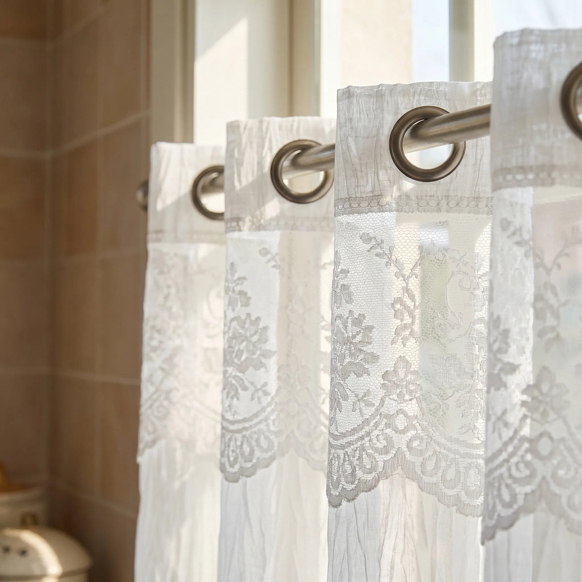 Rideau Voilage Double - Blanc - oeillets