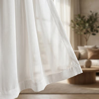 Rideau Voilage - Effet Velours Blanc - closeup