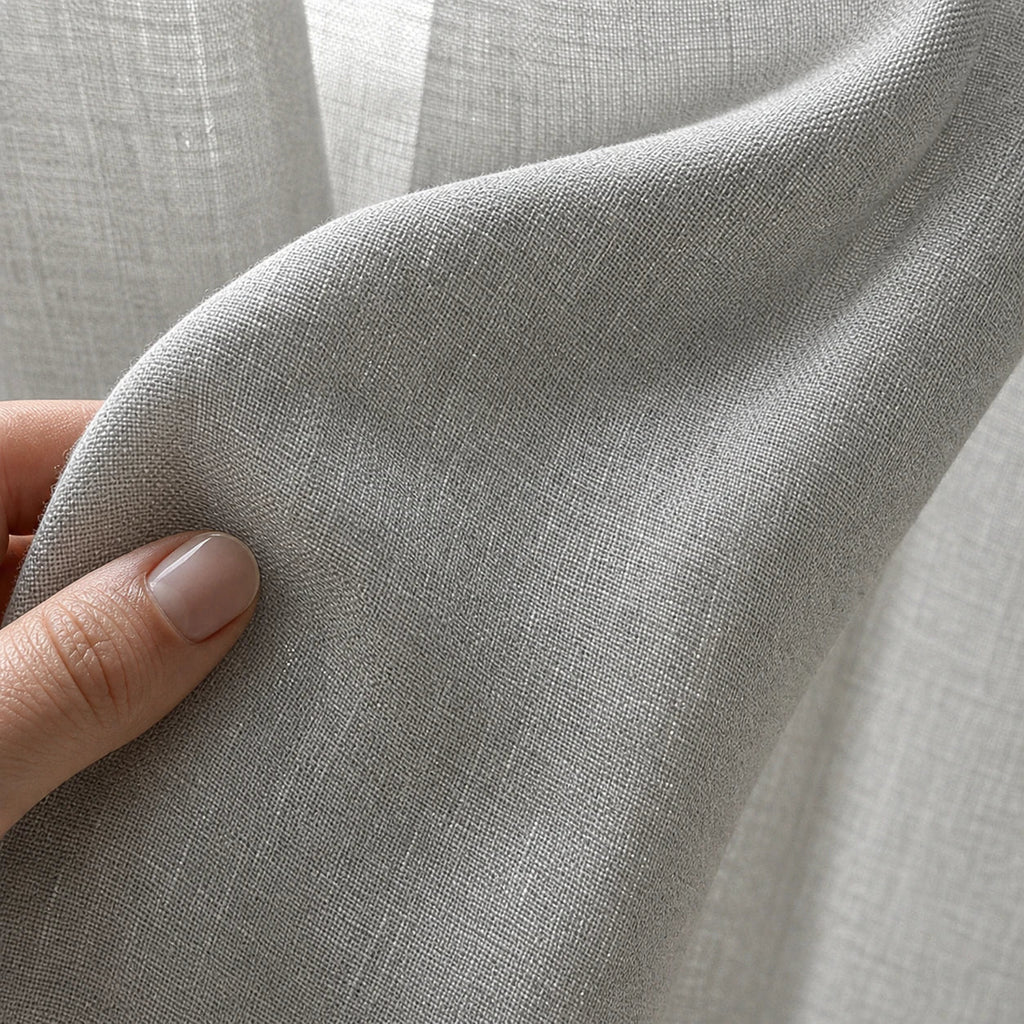 Rideau Lin - Voilage Gris - détail de texture du tissu voilage