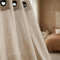 Rideau Voilage - Semi-Transparent Beige - closeup