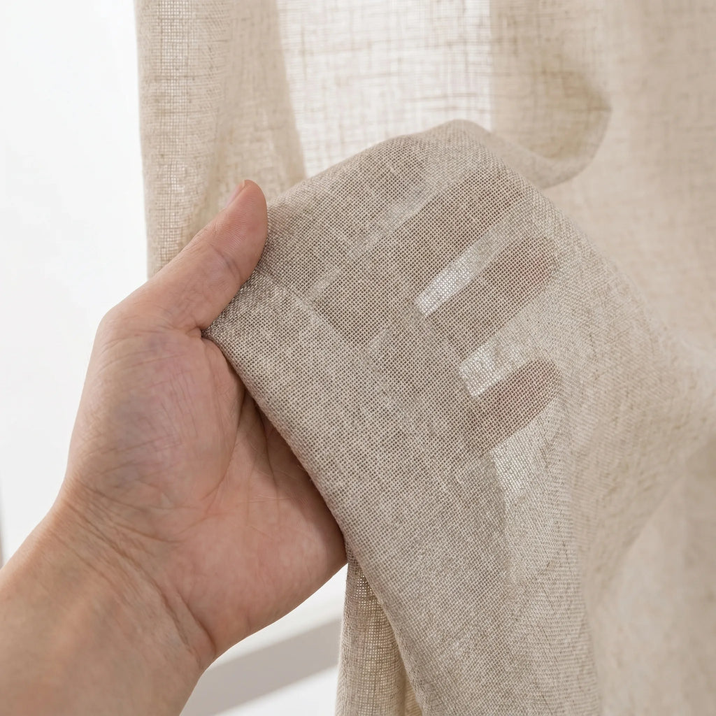 Rideau Voilage - Semi-Transparent Beige - texture
