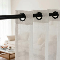 Rideau Voilage - Semi-Transparent Blanc - oeillets