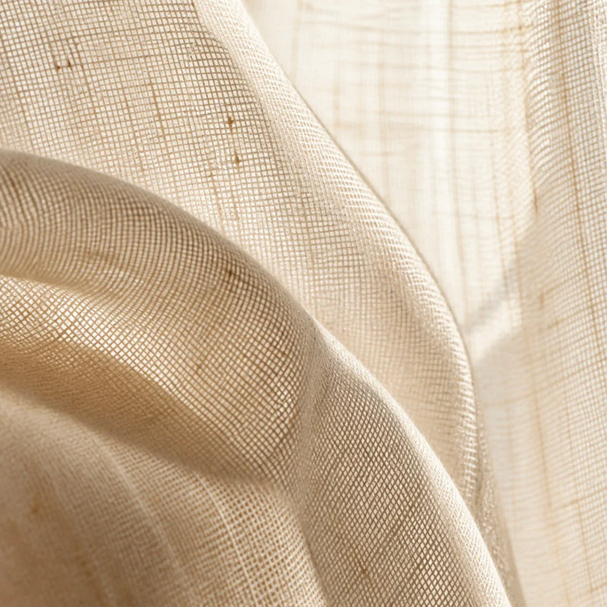Rideaux Lin - Voilage Brise Bise Naturel - détail de texture du tissu voilage