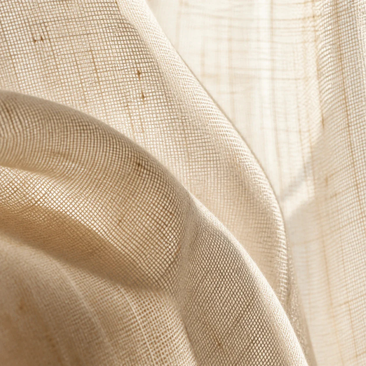 Rideaux Lin - Voilage Brise Bise Naturel - détail de texture du tissu voilage