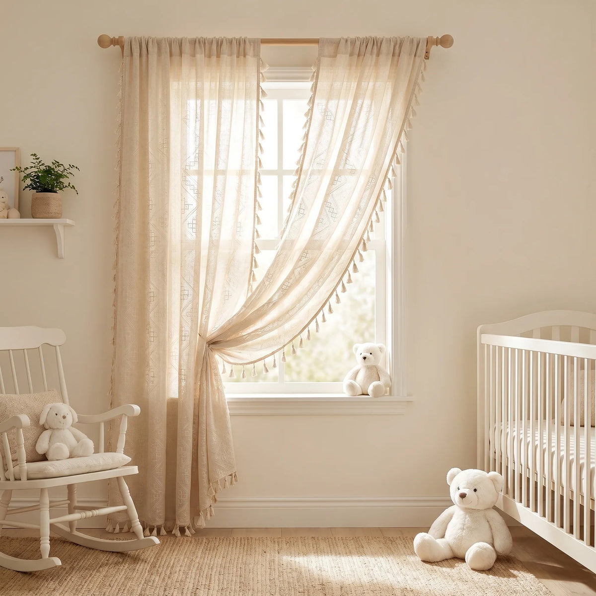 Rideaux Lin - Voilage Brise Bise Beige - situation