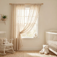 Rideaux Lin - Voilage Brise Bise Beige - situation