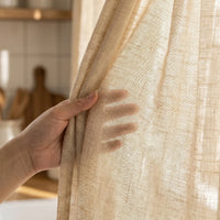 Rideaux Lin - Voilage Cuisine Naturel - texture