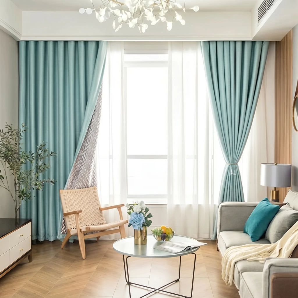 Rideaux Phonique Thermique Occultant Vert D'Eau - situation
