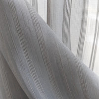 Rideau Voilage - Gris à Rayures - détail de texture du tissu voilage