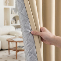 Rideaux Salon Phonique Thermique Occultant Beige Clair - texture