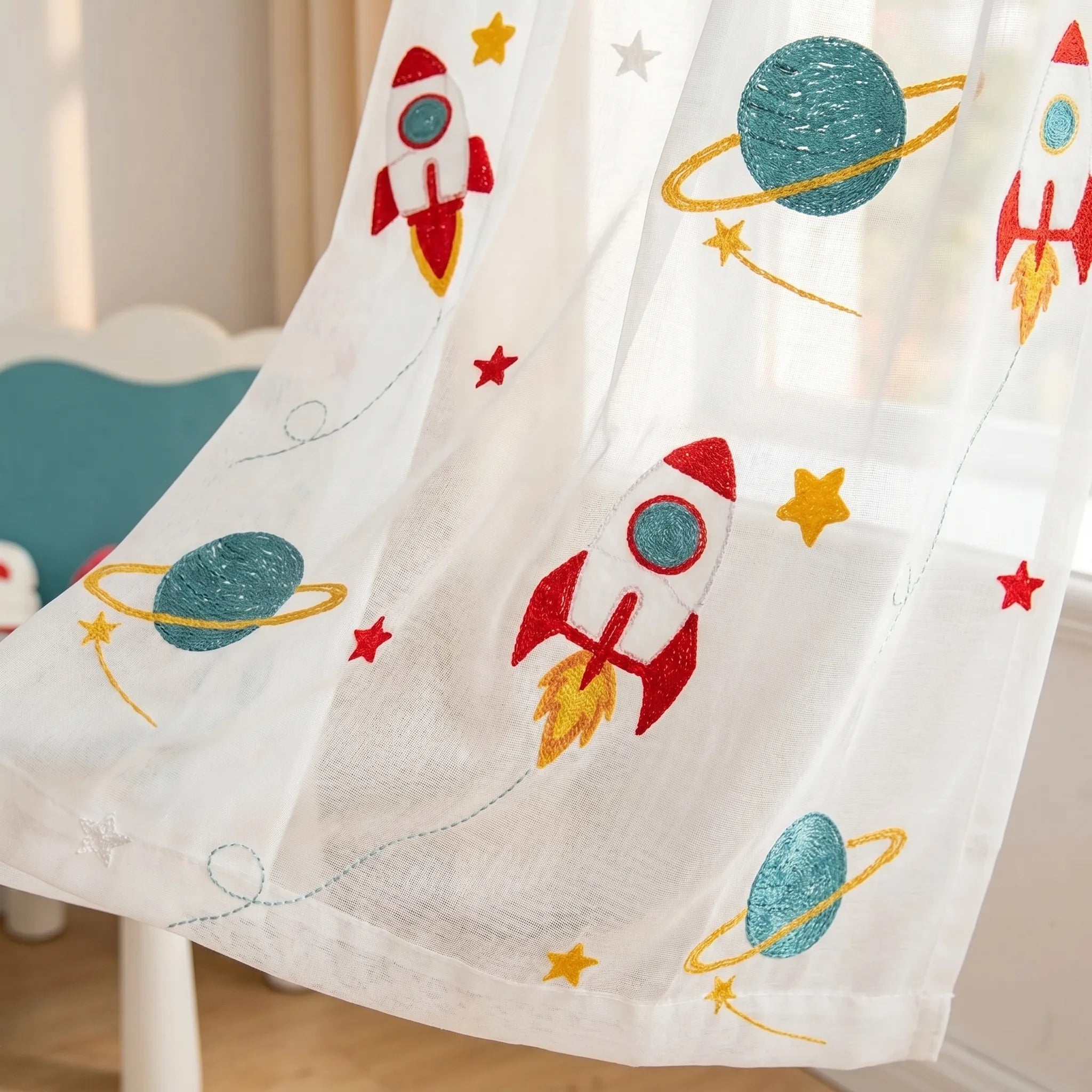 Rideaux voilage enfant – Espace cosmique - closeup Image