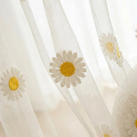Rideaux Voilage Motif Marguerites - texture