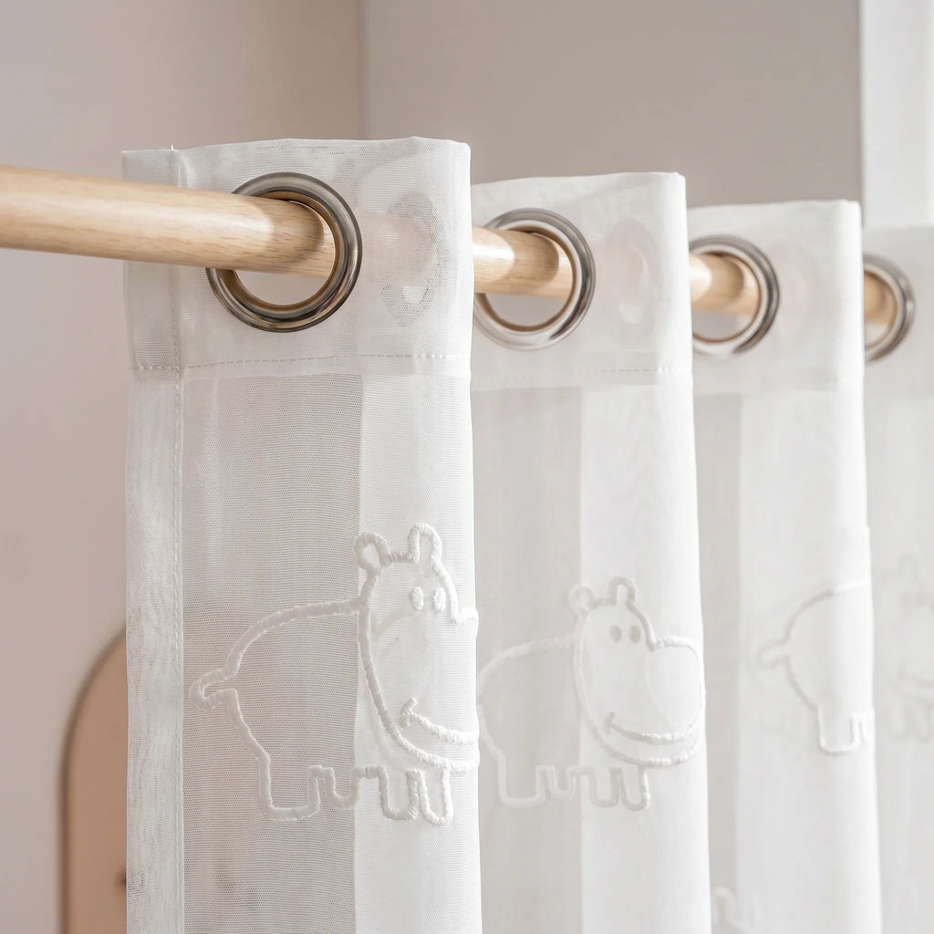 Voilage à motifs animaux - oeillets